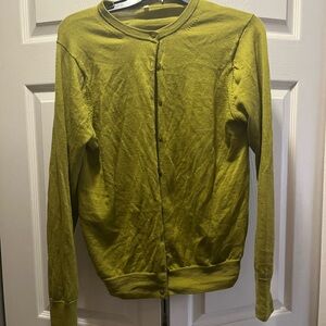 MUJI Women's Cardigan Green 100% wool